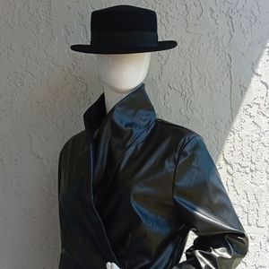 BOO-HOO OCCASION FAUX LEATHER SACHET DRESS